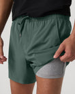Kore Short Lined 5" | Agate Green Tonal